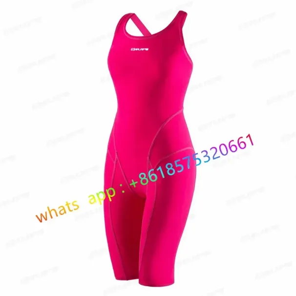 Open Back Knee Length One Piece Women Swimwear Body Engineering Swimsuit Competition Jumpsuit 2026_desvips.com