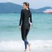 Women's Summer Surf Swimsuit One-Piece Slimming Plus Size Sun Protection Long Sleeve Conservative Rash Guard Full Body_desvips.com
