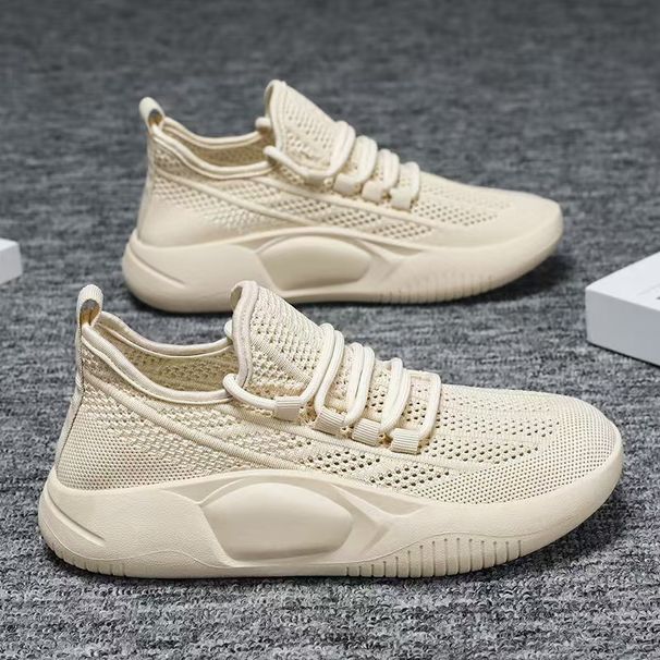 Breathable Women's Shoes 2025 New Flying Woven Mesh Mesh Shoes Hollow Thin Lightweight Dad Shoes Casual Little White Shoes_desvips.com