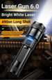 Super Light Long-range Charging Flashlight, Outdoor Patrol, Concentrating Zoom, Aurora Cannon, Large Flood Laser Cannon_desvips.com