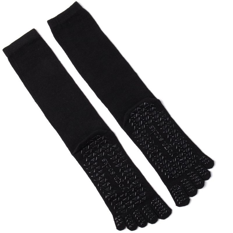 Men's Long Yoga Socks Winter Pilates Socks Five Finger Socks Medium Professional Sports Cotton Silicone Split Finger Socks_desvips.com