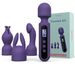 Wand Vibrator Kits, Couple Adult Sex Toys With 3 Attachments For Clit, G Spot, Glans, Clitoral Stimulator Vibrating Dildo, 10 Patterns 4 Speeds_desvips.com
