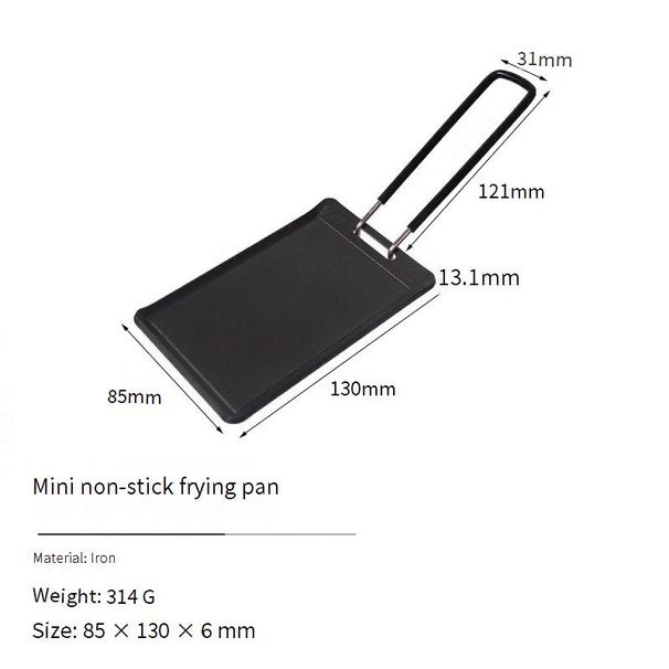 Portable Square Mini Grill Pan - Foldable & Non-Stick Perfect For Camping Hiking & Picnic Compact Single Serving Cooking_desvips.com