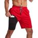 Men's 2-In-1 Running Shorts - 5-Inch Quick-Dry Mesh Liner Gym Workout & Jogging Shorts_desvips.com