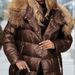 Elegant Winter Coat For Women With Faux Fur Collar - Warm Long Coat In Red, Brown, Black - Snowflake Fleece Lining, Slim Fit, S-XXXL_desvips.com