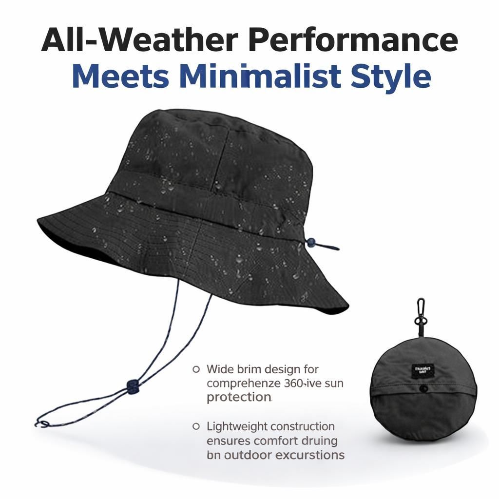 Quick Dry Waterproof Packable Bucket Hat For Women Men Outdoor Sun Hats With Detachable Chin Strap_desvips.com