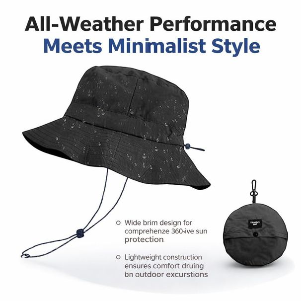 Quick Dry Waterproof Packable Bucket Hat For Women Men Outdoor Sun Hats With Detachable Chin Strap_desvips.com