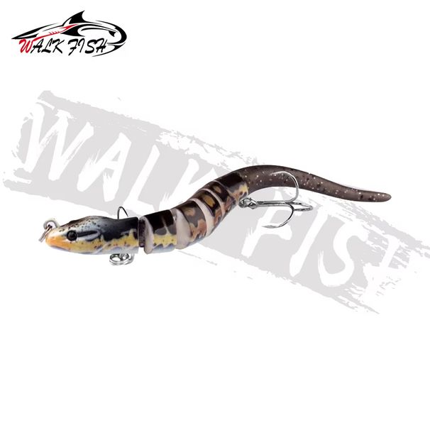 WALK FISH 12cm 12g Jointed Fishing Lure Hard Body Silicone Soft Tail Bait Sea Bass Saltwater Artificial Bait Sea Fishing Gear_desvips.com