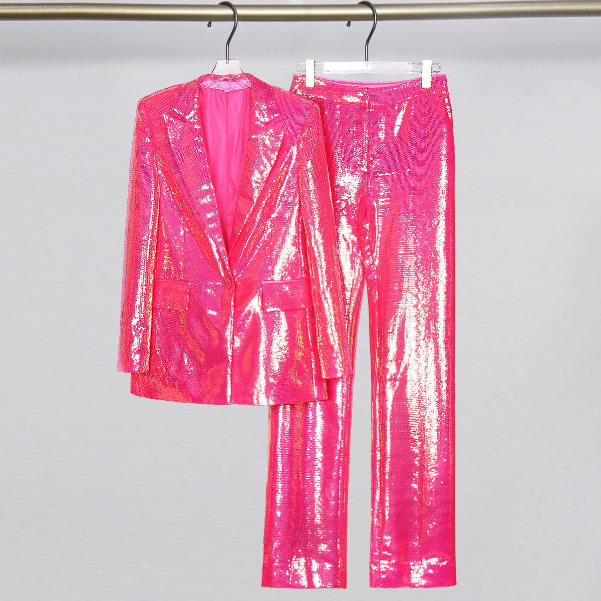 Women's clothing star fashion heavy sequins women's fashion shining stage suit trousers suit_desvips.com