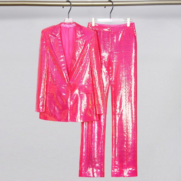Women's clothing star fashion heavy sequins women's fashion shining stage suit trousers suit_desvips.com