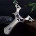 Aluminum Alloy Slingshot Silver Little Devil Slingshot 11*9*4 Cm Suitable For Outdoor Competitions, Fitness Shooting, Hunting, Fishing And Games_desvips.com