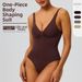 High Pressure Seamless Shapewear Bodysuit Tummy Control Gathering Underwear With Suspenders And Zippers_desvips.com