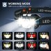 Headlight Sensing Usb Charging Warning Red Led Strong Light Cob Outdoor Night Fishing Waterproof Headlight_desvips.com