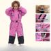 Cross-border Children's One-piece Windproof Waterproof Outdoor Ski Suit For Girls, Cotton Jacket, Warm And Durable_desvips.com