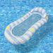 Striped Daisy Inflatable Floating Mat - Thickened PVC Pool Float With Reinforced Mesh (Eco-Friendly Foldable 200cm For Beach/Pool)_desvips.com