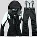 Women's Warm Waterproof Wear-resistant Set Thickened Padded Ski Suit For Snowboarding And Skiing With Bib Pants_desvips.com