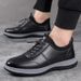 Douyin New Casual Leather Breathable Men's Bottom Soft Panel Driving Peas Shoes_desvips.com