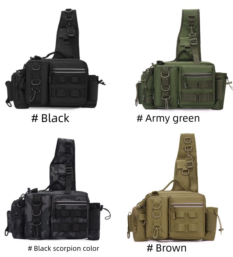 Fishing Gear Lure Rod Insert Multi-Functional Waist Single Shoulder Chest Tactical Camouflage Outdoor Cycling Travel Bag_desvips.com