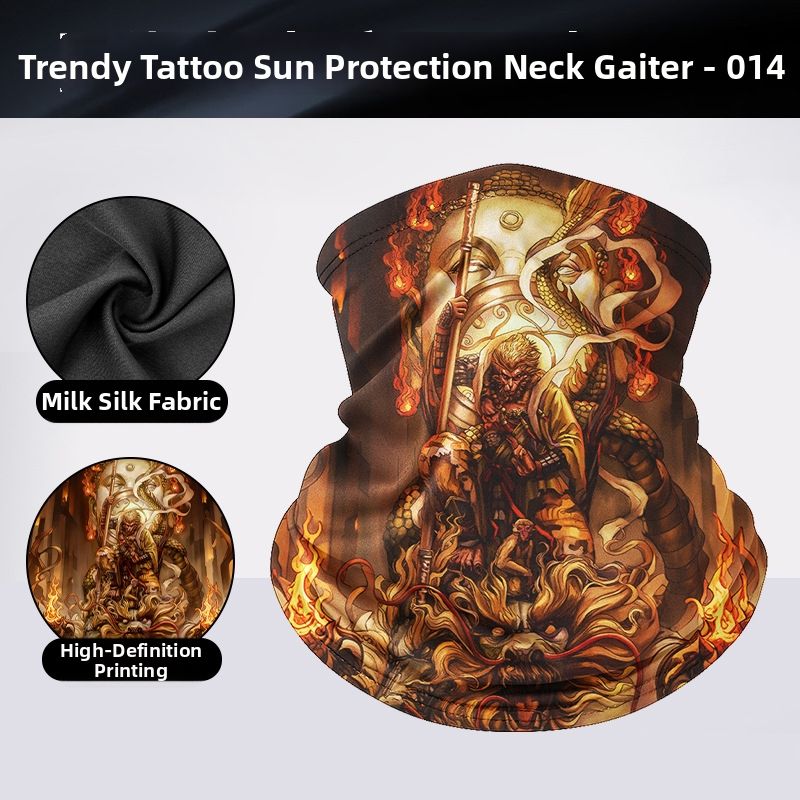 Outdoor Multifunctional Cycling Headband Sunscreen Ice Silk Face Mask Trendy Tattoo Neck Warmer Sports Accessory_desvips.com