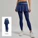PeakGo PeakGo Juyitang Color Block Two-Piece Skirt High Waist Tummy Control Slimming Fitness Outerwear Anti-Exposure Yoga Pants_desvips.com