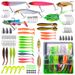 WEIHE 104pcs Combo Fishing Bait And Accessories Tackle Box Soft Fishing Set Fishing Lure Kit_desvips.com