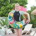 Environmentally Friendly PVC Thickened Sequined Flamingo Floating Ring Outdoor Water Amusement With Cup Holder Backrest Adult Swimming Ring_desvips.com