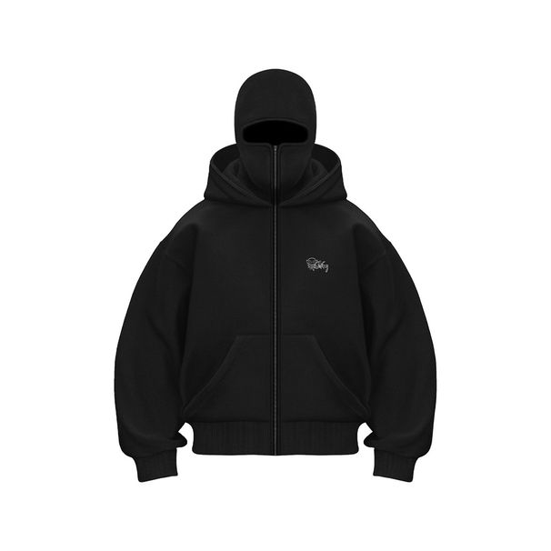 2026 EAuropean-USA Style Y2K Hoodies Jacket Youth/Men Embroidery Long Sleeve Zipper Loose Flocked Double-Layered Hooded Sweatshirt_desvips.com