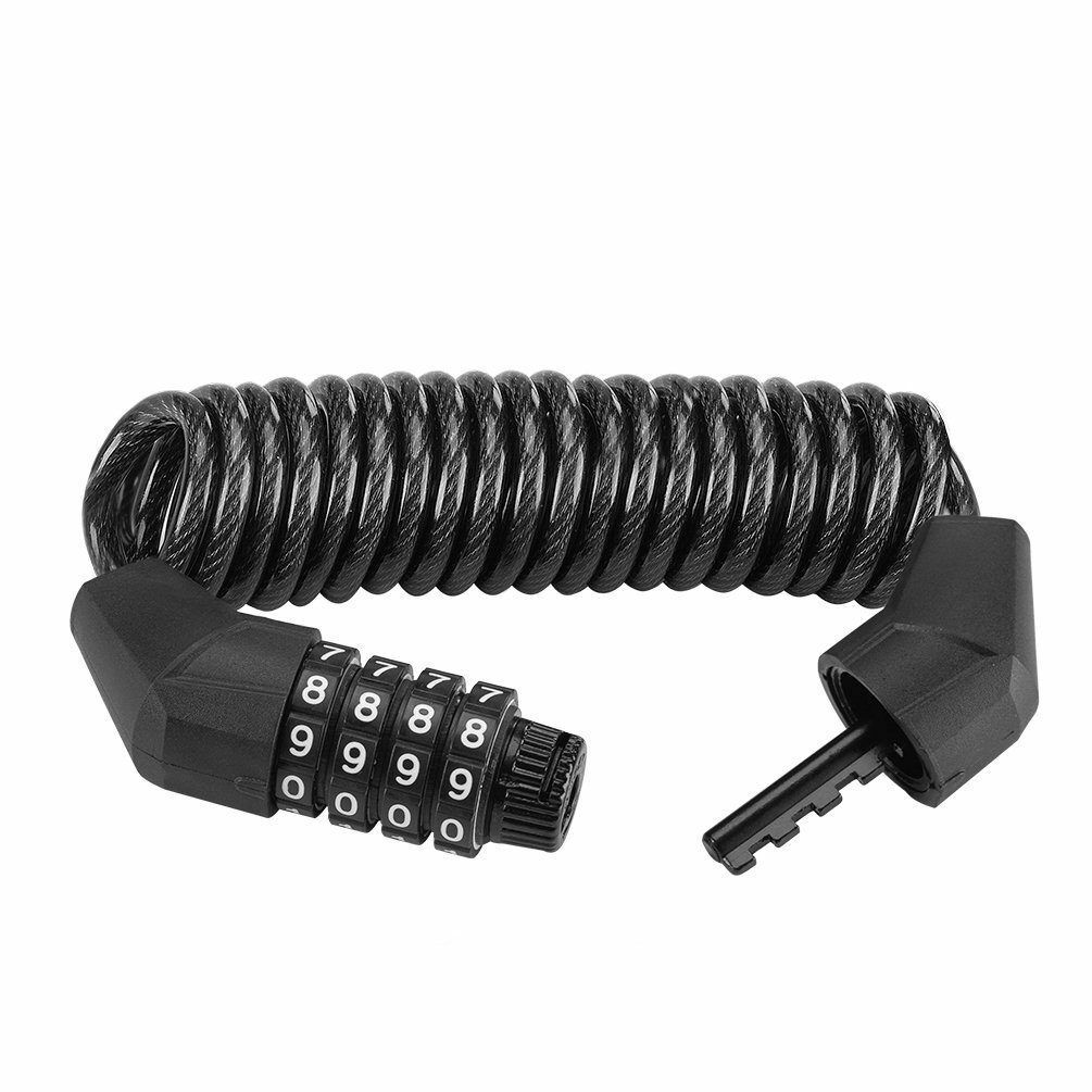 ROCKBROS bicycle motorbike lock mini combination lock helmet lock cable lock_desvips.com