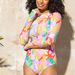 One-Piece Suits New Long Sleeved Surfing Suit Women's One Piece Printed Swimsuit Zipper Diving Suit Swimsuit Hot Style_desvips.com