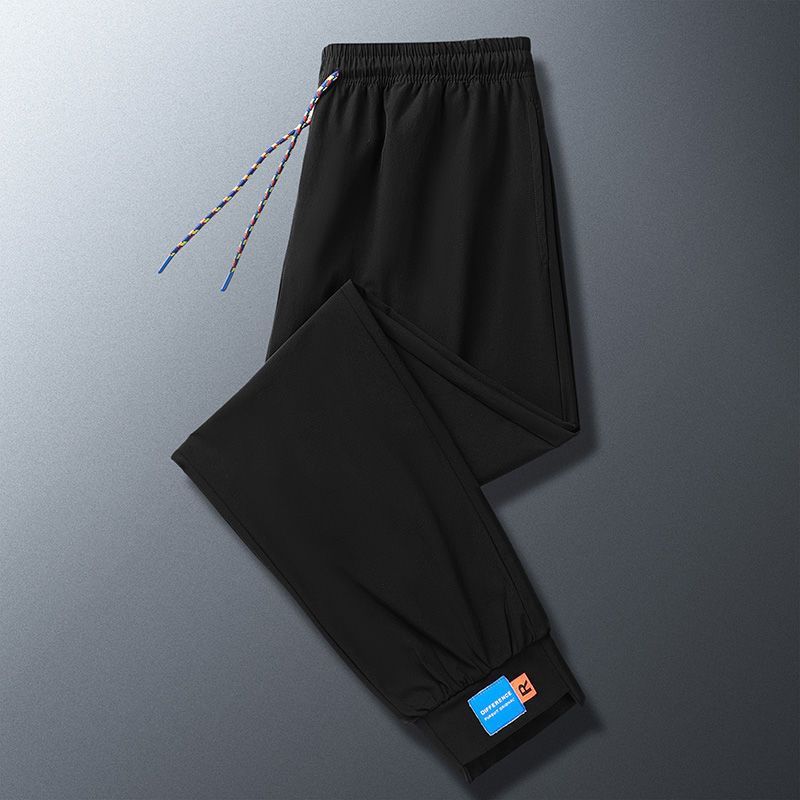 Zhuangji Summer Thin Ice Silk Men Loose Versatile Casual Long Plus Size Men's Nine-Point Sports Jogger Pants_desvips.com