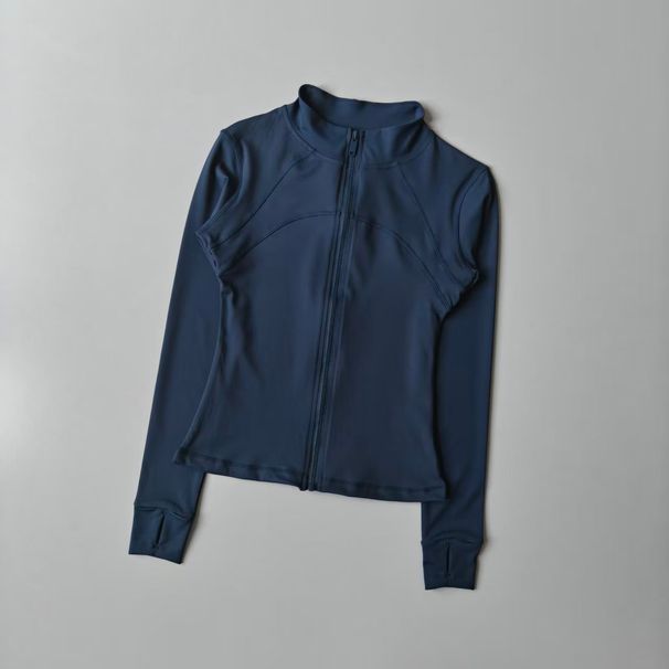 Yoga Women's High-end Standing Collar Long Sleeved Sports Jacket Training Fitness Top Windproof Running Suit_desvips.com