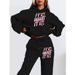 Plus Size Women's Hoodie Set, Graphic Print Loungewear, Relaxed Fit Two-Piece Outfit_desvips.com