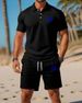 2025 High-Quality Summer New Suit Lapel Men's Short Sleeve Two-Piece Casual Shorts Set_desvips.com