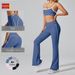 High Waist Tight Nude Hip Lift Yoga Flared Pants For Women Summer Dance Fitness Outdoor Sports Split Trousers_desvips.com