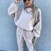 Women's Clothing autumn and winter new fashion solid color sweatshirt casual two piece set_desvips.com