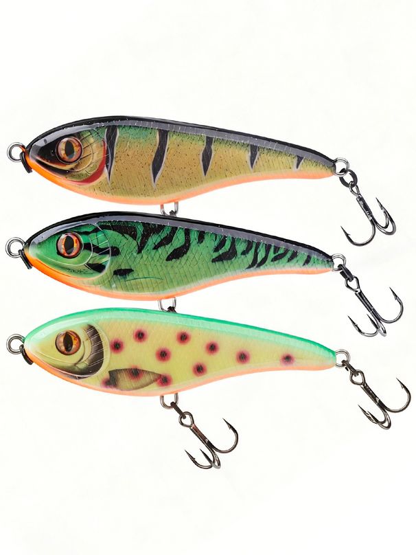 TREHOOK 3pcs 90mm 21g Sinking Jerkbait Slider Glider Lipless Hard Swimbait Fishing Lure For Pike Musky Bass Pesca_desvips.com