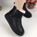 2024 Winter New Plush Fashion Northeast Cotton Warm And Versatile Thick Bottom Non Slip Leather Short Boots For Women_desvips.com
