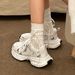 Dad Women's 2025 New Spring And Summer Breathable Mesh White Student Lightweight Casual Running Sports Shoes_desvips.com