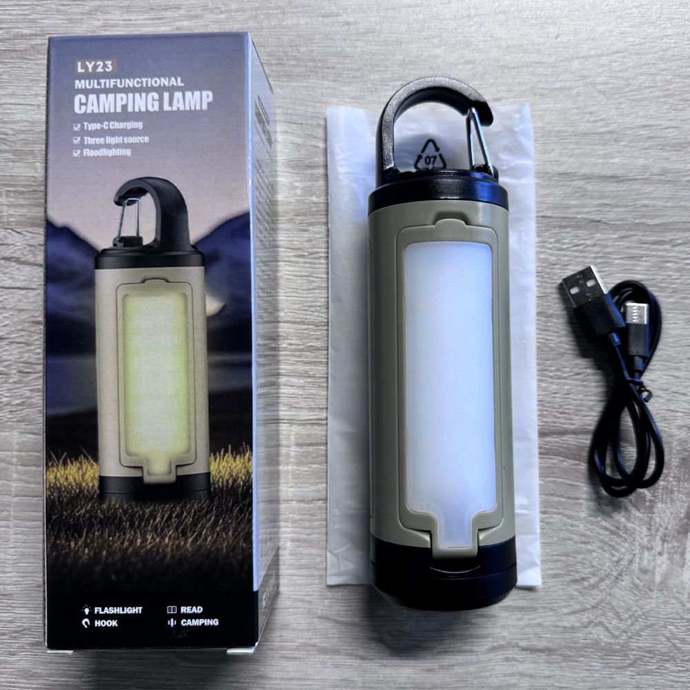 New Multifunctional Foldable Three-leaf Outdoor Camping With Hook LED Tent Light_desvips.com