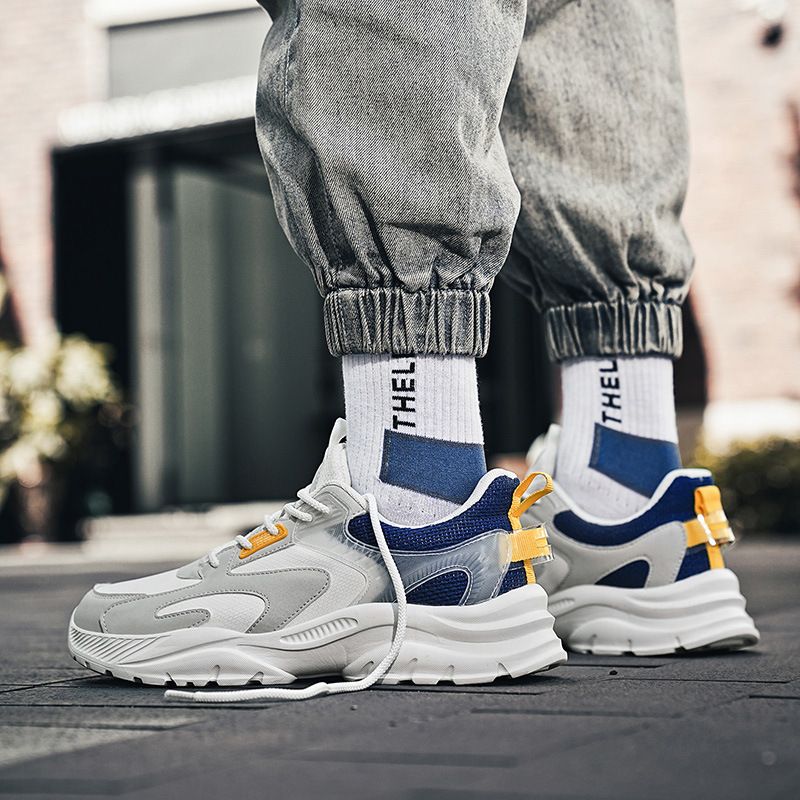 men's leather leather sneakers work shoes casual daddy shoes_desvips.com