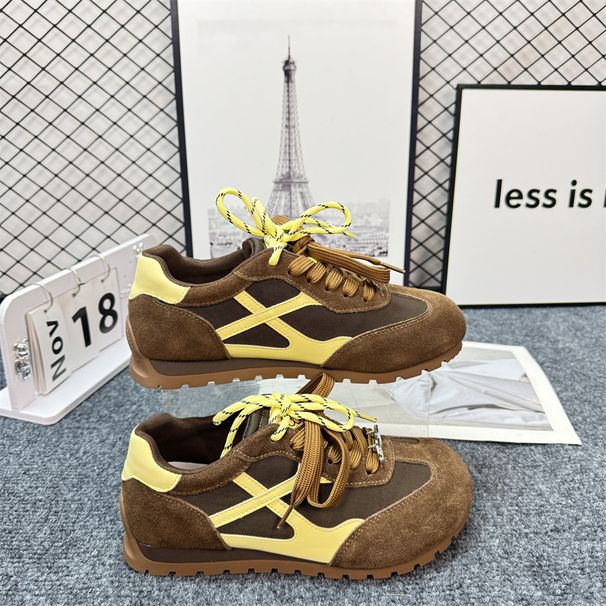 Real Shot Zhang Jingyi Same GGCC Weird Planet Retro Color-Block German Training Shoes For Women 2025 Autumn New Style_desvips.com