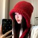 Balaclava For Women Winter High-end Windproof Warm Ear Protection Scarf Integrated Knitted Hat_desvips.com