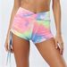 Summer Women Sexy Tie-Dye Side Tie Sports Shorts Nightclub Hip-Lifting Plus Size_desvips.com