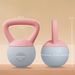 Pesa Rusa 4 Kg Kettlebell Relleno De Arena Metálica Y Mango Antideslizante Para Entreno En 19x15x25 Cm Rosa Y Gris_desvips.com