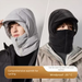 Winter Men's Integred Neck Warmer Face Mask, Thermal Fleece-Lined For Cycling, Windproof And Cold-Proof Ski Lei Feng_desvips.com
