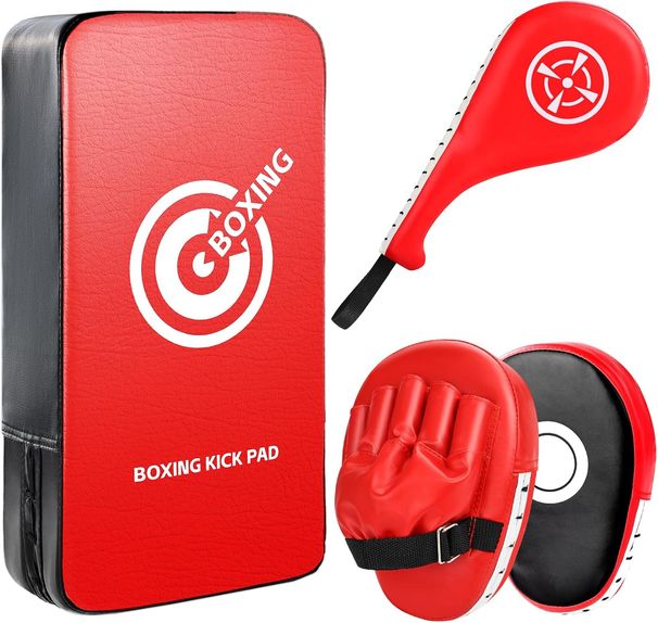 Kick Pack Set, Curved Focus Punching Mitts Kickboxing Striking Target Pads Kids Men Women, Martial Arts Training_desvips.com