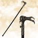 Ghost Skull Head Fashion Walking Stick Decorative Vampire Cospaly Vintage Party Fashionable Walking Cane Halloween Crosier 93cm_desvips.com