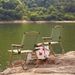 Outdoor Portable Folding Kermit Aluminum Alloy Camping Table Ultra-light Backrest Seat Camp Supplies Beach Chair_desvips.com
