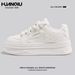 Huanqiu KMJZ1210 Women's White Sneakers Lightweight Casual Shoes With High-Looking Thick-Soled Mesh Insole Versatile And_desvips.com