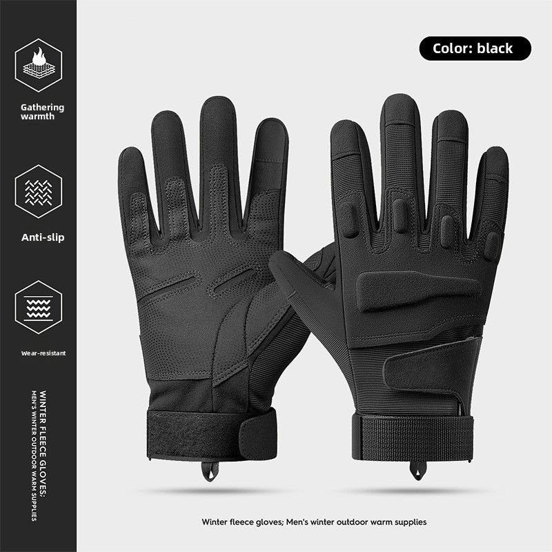 Winter Tactical Men Full Finger Outdoor Sports Cut Resistant Protective Riding Touch Screen Motorcycle Warm Gloves_desvips.com